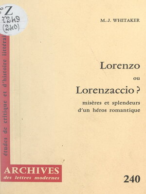 cover image of Lorenzo ou Lorenzaccio ?